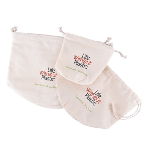 Organic Cotton LARGE Flat-Bottom Double Layer Bulk Bag for Flour