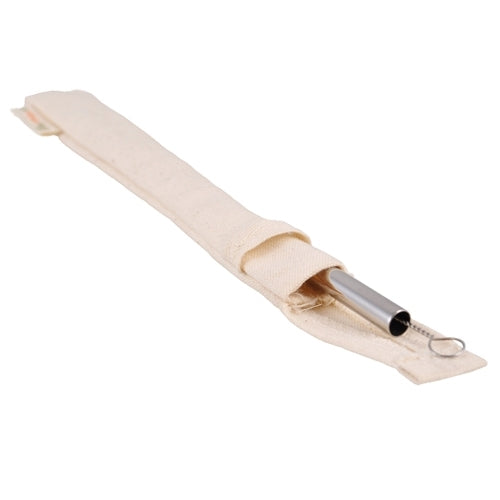 Stainless Steel Straw in an Organic Cotton Sleeve with Cleaning Brush - Bundle of 4